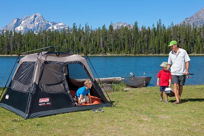 Coleman 4/6/8/10 Person Instant Camping Tent with 1-Minute Setup, Large Family Tent with Pre-Attached Poles, Air Vent, & Carry Bag, Sets Up in About 60 Seconds