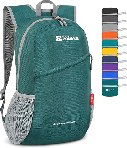 ZOMAKE Lightweight Packable Backpack, Foldable Backpacks Small Daypack for Hiking Water Resistant Day Bag for Travel(Olive Green)