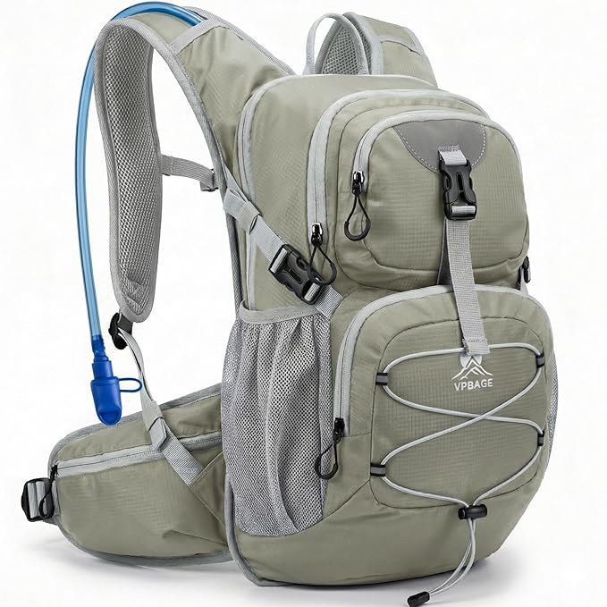 Hydration Backpack with 2L Bladder – Thermal Insulated Water Pack for Hiking, Skiing, Running – Lightweight Daypack for Men & Women, Soft-Lined Sunglasses Pocket & Large Waist Pockets