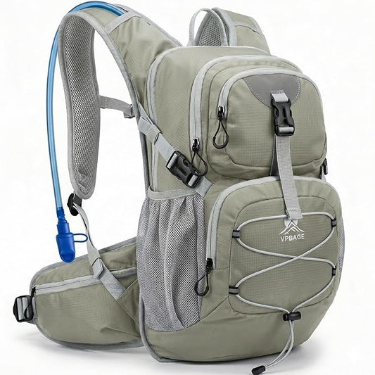 Hydration Backpack with 2L Bladder – Thermal Insulated Water Pack for Hiking, Skiing, Running – Lightweight Daypack for Men & Women, Soft-Lined Sunglasses Pocket & Large Waist Pockets