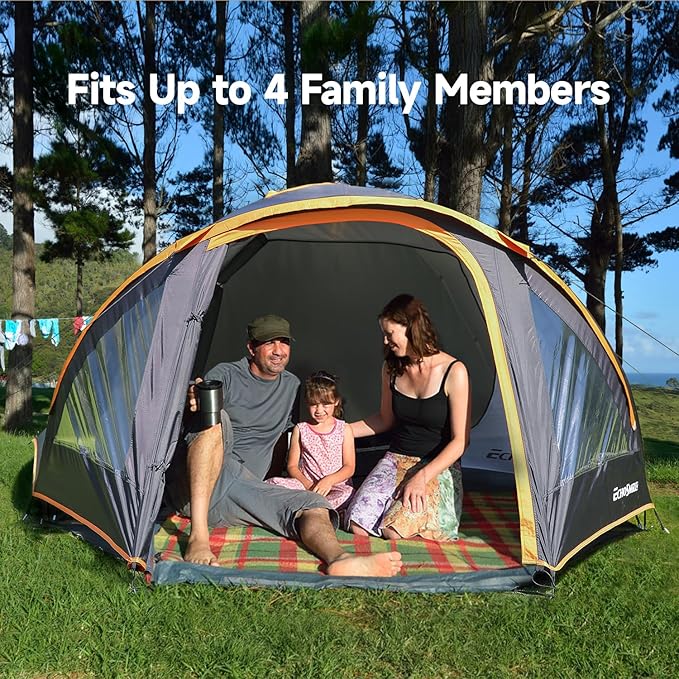 EchoSmile Camping Family Tent for 2-3 Person, Waterproof Dome Tent with Vestibule, Ultralight Easy Setup for Outdoor Camping, 3 Season
