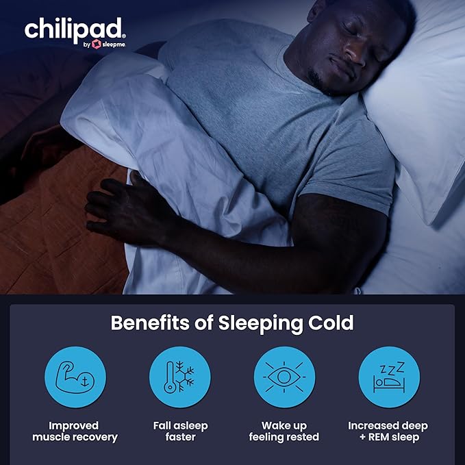 Chilipad Cube Bed Cooling System - Cooling & Heating Mattress Topper, Custom Bed Temperature, Cool Sleep Enhancement, Temp Range of 60-115°F, ME Half King or TwinXL Size (38" W x 80" L), Model: CP502
