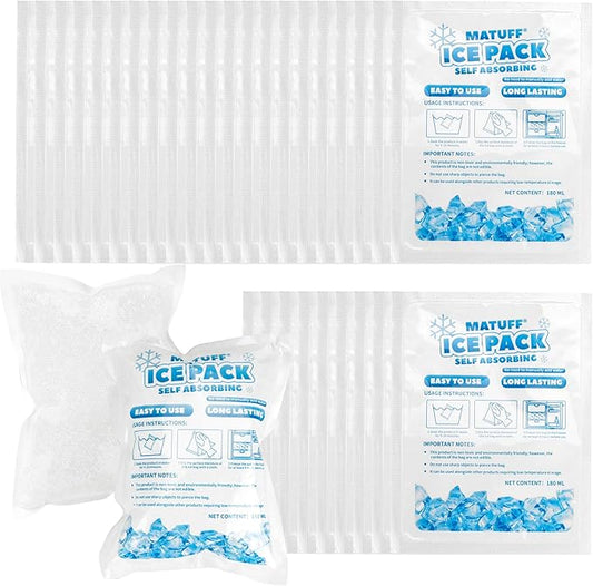 100 Pcs Reusable Ice Packs for Coolers (3.7''x4.9'') - Long-Lasting Gel Freezer Packs for Lunch Boxes, Shipping, Camping, Beach & Fishing | Keep Food/Drinks Fresh