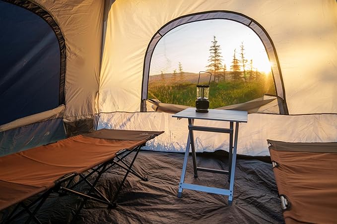 MOUNTAIN SUMMIT GEAR Quick-Fold Camping Table Made with Weather-Resistant Aluminum (Made by Caddis Sports)