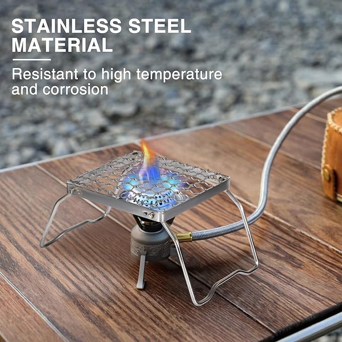 REDCAMP 6" Small Folding Campfire Grill, 304 Stainless Steel Firepit Grill Grate, Heavy Duty Portable Camping Grill with Carrying Bag for Outdoor Cooking Backpacking Hiking Picnics BBQ