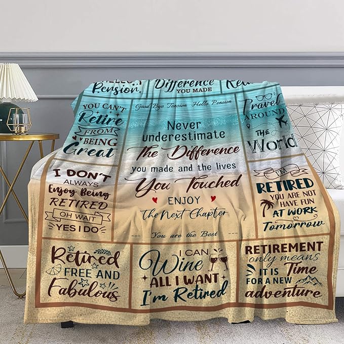 Retirement Gift for Woman, Retired Gifts for Women Men, Retirement Blanket for Women, Soft Blanket for Couch Bed 60"x50"