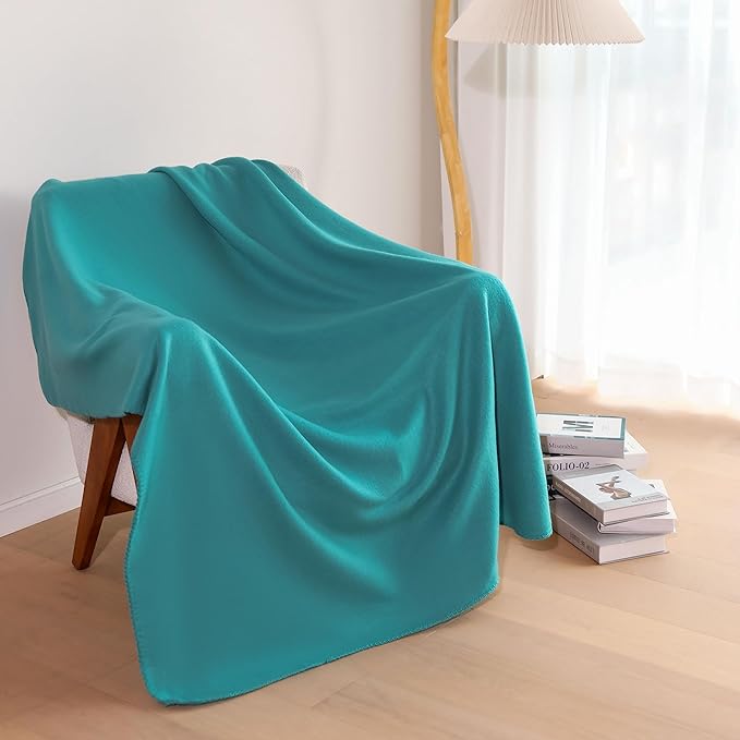 CAI TENG Fleece Throw Blanket Blankets Bulk for Couch Lightweight Warm Soft Cozy Kids Blanket Bulk 50 x 60 inch Fleece Fabric Yard Solid for Bed Sofa Travel Gifts Outdoor Blue 6 Pack