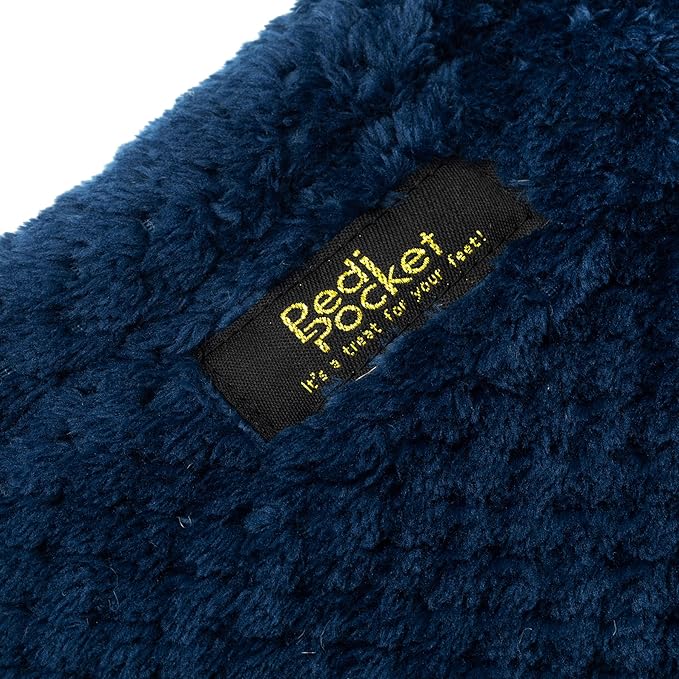 PediPocket XXL Sherpa Lined Patented Foot Pocket Blanket – Sassy Sapphire – Extra Large 60”x84”with 30”Deep Foot Pocket,Plush Fleece Blanket,Luxurious Comfort,Machine Washable,Gift Idea (non-electric)