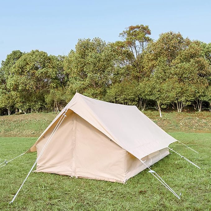 GeRRiT Outdoor Camping Tent, 4 Season Canvas Yurt Tent, Easy Set Up for Camp Backpacking Hiking Outdoor, Cotton Bell Tent for Winter Camping Hello