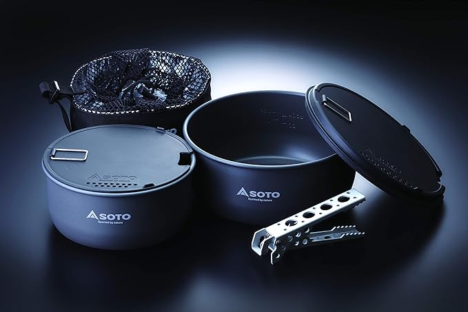 SOTO Navigator Camping Cookware Set - Slip and Shock Resistant, Corrosion Resistant, Multi-Functional