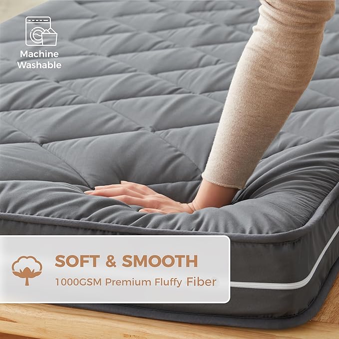 4Inch Narrow Twin Floor Mattress,3-Layer Structure Cot Mattress Topper,Gel Memory Foam,Removable Thickened Cover,Portable Roll Up Sleep Pad(75X30X4“)