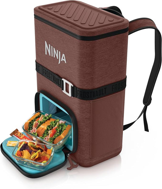 Ninja FrostVault Go Can Soft Cooler, 24/36 Can, Leak Proof, Built-In Cup Holder, 2 Ice Packs & Dry Storage Drawer, Polyester Insulation, Hiking, Camping, Picnic