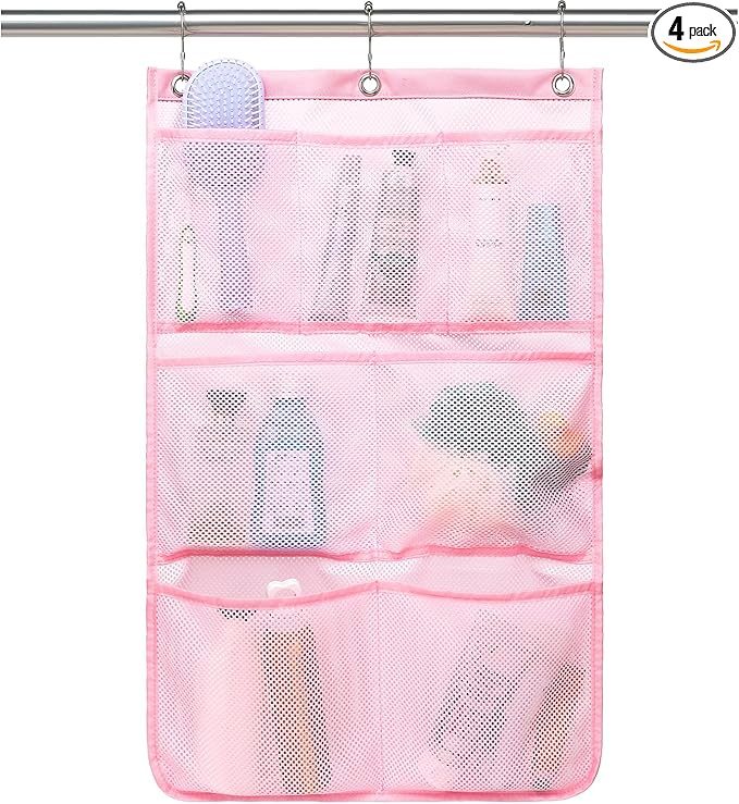 Mesh Shower Caddy Hanging, Quick-Drying Shower Organizer with 7 Pockets, Portable Bathroom Organizers and Storage for Shampoo, Soap, Loofah, Travel, and Cruise Essentials
