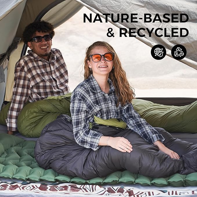 ATEPA Elements 450 Down Sleeping Bag for Adults, 700FP 42.8℉ Recycled Mummy Cold Weather Ultralight 3 Season Compact Packable Sleeping Bag with 15D Nylon Shell for Backpacking Camping Hiking