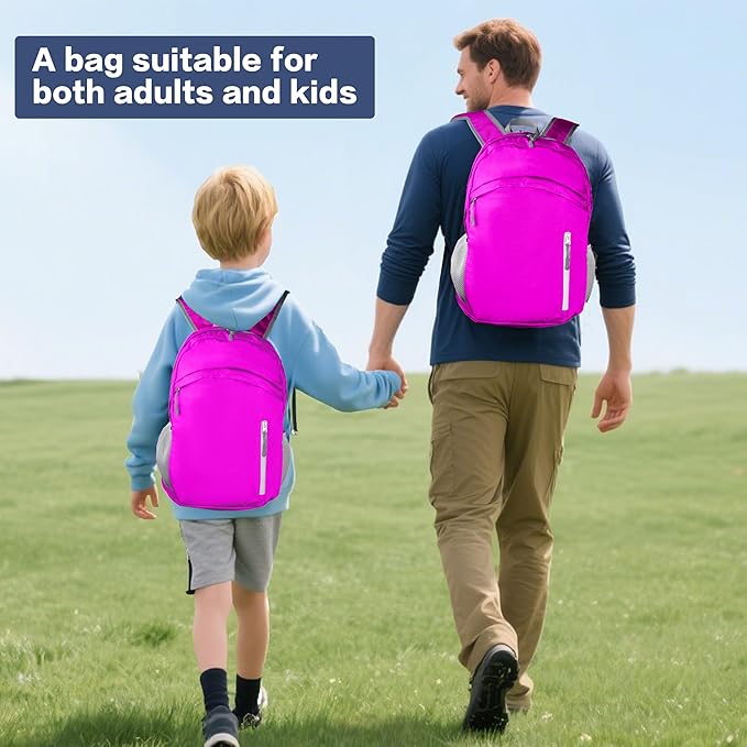 Waterproof Foldable Backpack Dry Storage Lightweight Daypack 35L Outdoor Backpack for Beach Men Women Hot Pink