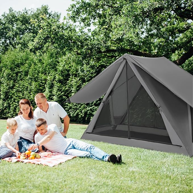 Goplus Pop-up Camping Tent 2-3 Person, 360° One-Way See-Through Family Tent, Waterproof Windproof 4-Season Shelter Tent w/Carry Bag, Rainfly, Easy Setup Portable Tent for Backpacking Hiking Outdoor
