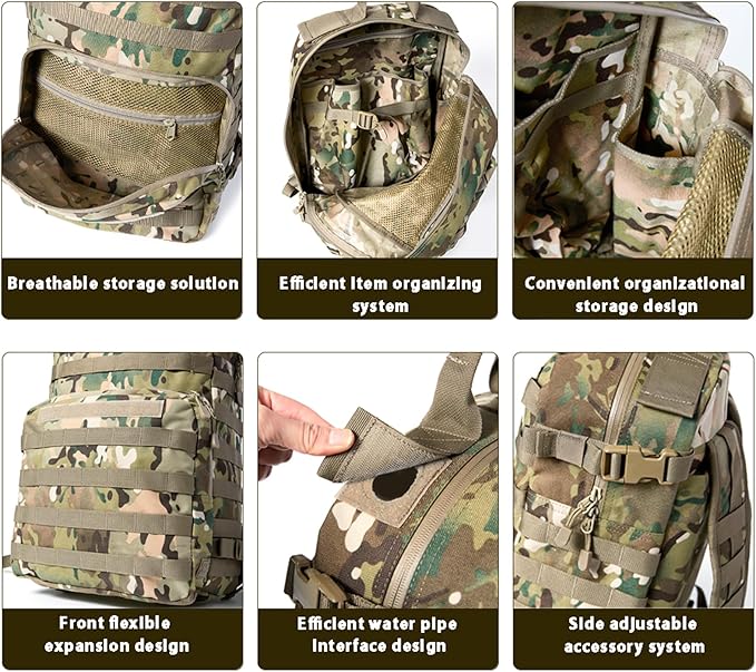 MT Military Rucksack Style Assault Pack Compatible with FILBE System – Tactical MOLLE Backpack for Outdoor Hiking Camping Hunting – Modular 30L Capacity Multi-terrian