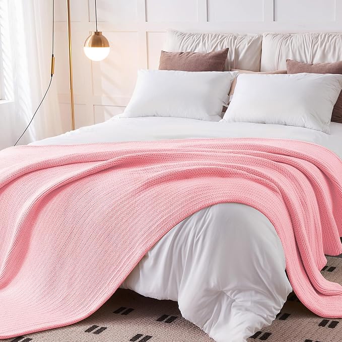 L'AGRATY Knitted Weighted Blanket - 48"x72" 12lbs Cooling Chunky Knit Heavy Blanket for Adults Braided Crochet Throw Thick Cable Yarn Knit Decorative No Beads Evenly Weighted Machine Washable