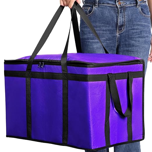 1 Pack Purple Extra Large XXXL Insulated Food Delivery Bag Cooler Bags Keep Food Warm Catering Therma for doordash Catering Cooler Bags Keep Food Warm Catering Therma Catering Shopper hot XXXL
