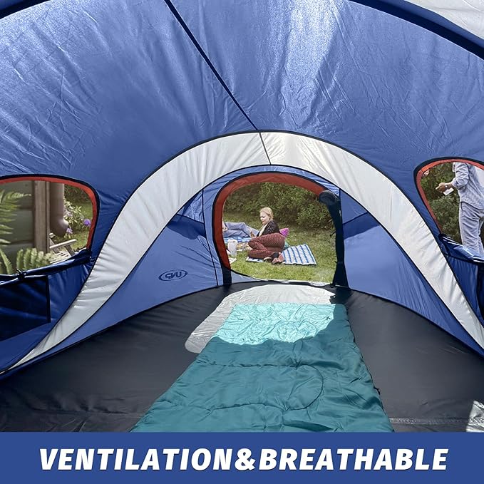 Pop-up Tent, 3 Person Camping Tent, Instant Portable Beach Tent, Easy Pop Up Shade Tents 2 Doors for Camping Hiking & Traveling with Carrying Bag