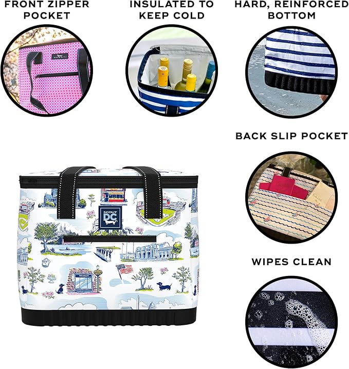 SCOUT The Stiff One - Large, Soft, Lightweight, Insulated Cooler with Hard Bottom, Beach, Family, Travel, Picnic Cooler
