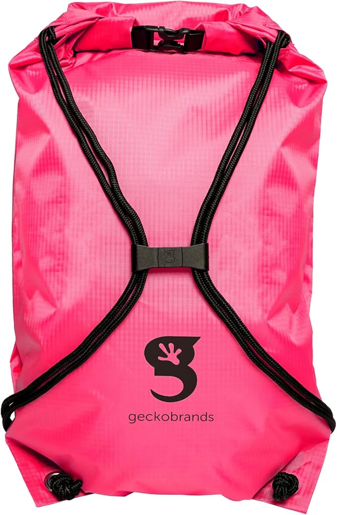 geckobrands Embark 10L Drawstring Backpack – Waterproof, Lightweight Dry Bag for Beach, Hiking, and Light Water Activities