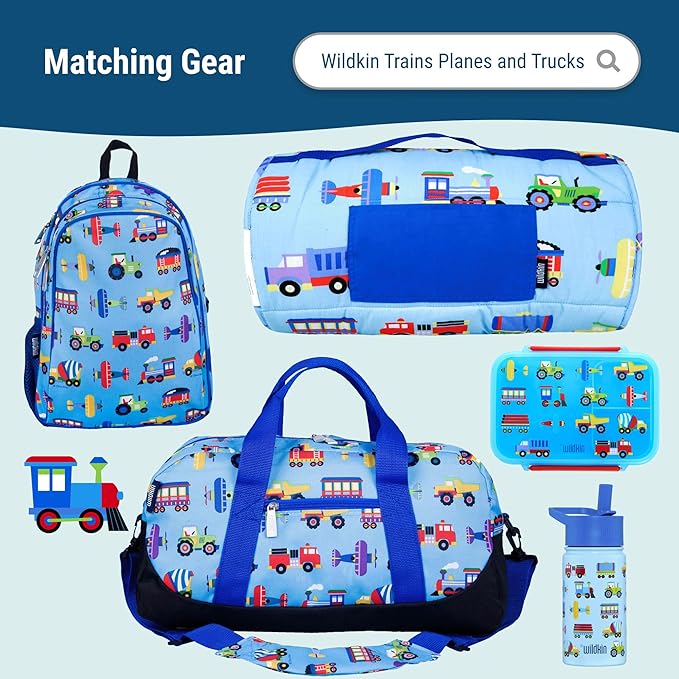 Wildkin Kids Ice Packs (4 Packs) for Boys & Girls, Perfect for Daycare & Preschool Slim & Reusable Ice Packs, Keep Lunches Fresh & Cool for School & Travel, Portable Ice Packs for Kids (Train)