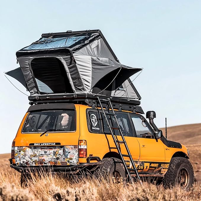 Rooftop Tent Hard Shell,Car Truck Bed Tent for Camping,Car SUV Jeep Tent Waterproof,Aluminium Alloy RTT Easy Setup-Topoak Stellar (Stellar)