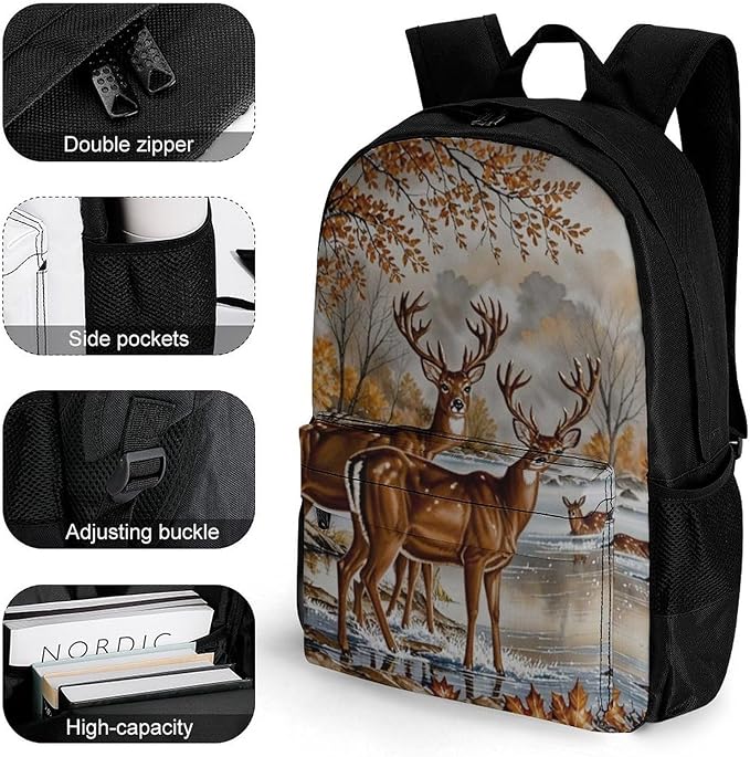 Rucksacks Lightweight Multipurpose Anti-Theft Tree Camouflage Deer Shoulder Bag Big Capacity Traveling Camping Backpack With Side Pockets