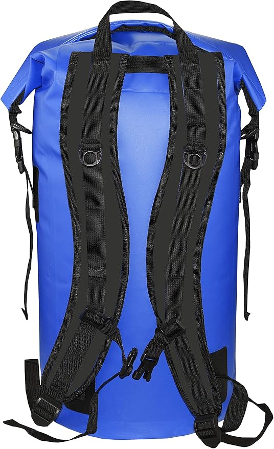 Freegrace Waterproof Dry Bags Set Of 3 - Dry Bag With 2 Zip Lock Seals, Waist Pouch & Phone Case - Can Be Submerged Into Water For Swimming, Kayak, Rafting & Boating (Window, Navy Blue, 35L)