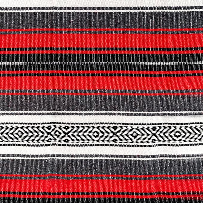 Airooglee 69" L x 51" W Large Mexican Blanket - Perfect as Yoga Outdoor Beach Serape Picnic Camping Woven Blanket, Boho Home Décor - Red