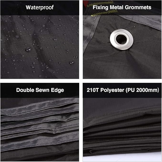 REDCAMP Waterproof Camping Tent Tarp - 36"x83", 4 in 1 Multifunctional Tent Footprint for Camping, Hiking and Survival Gear, Lightweight and Compact