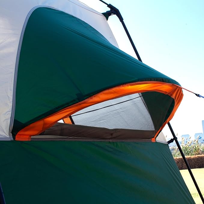 KTT Extra Large Tent 12 Person,Family Cabin Tents,Full Rainfly,2 Bay-Windows,2 Rooms and 3 Doors 3 Windows with Mesh,Waterproof,Straight Wall,Double Layer,Big Tent for Outdoor,Picnic,Camping