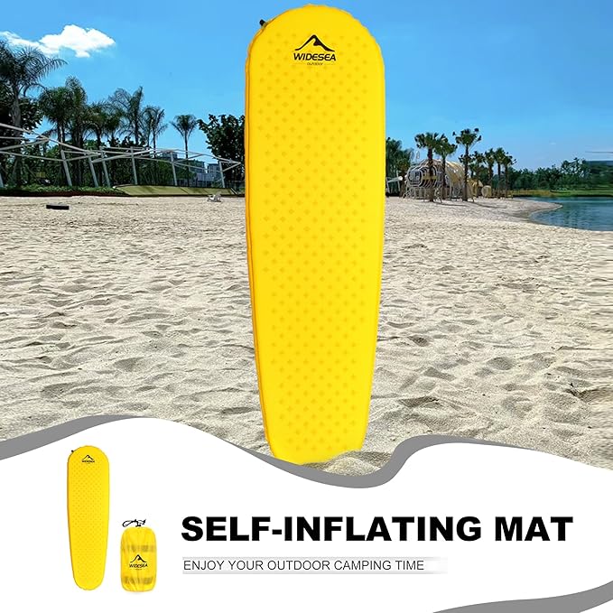 widesea Camping Inflatable Sleeping Pad Sleeping Pad for Camping Ultralight Backpacking pad, Sleeping Mat for Hiking, Traveling Outdoor Activities