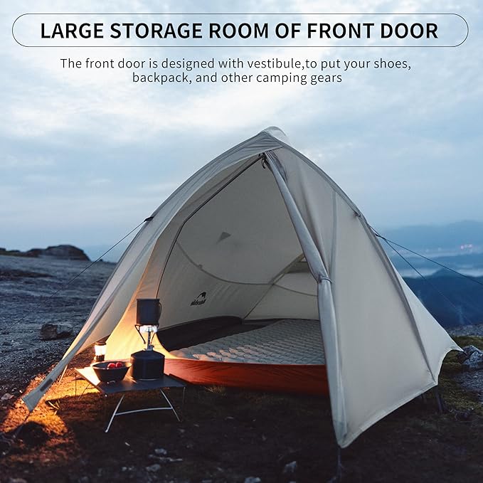 Naturehike Cloud Up 1 Person Tent, Lightweight Backpacking Tents for One Man, Waterproof Ultralight One Person Tent for Camping Hiking Backpacking