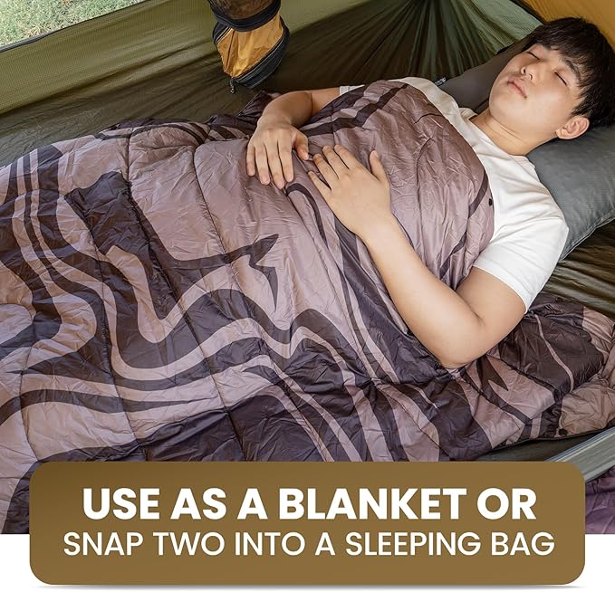 ONETIGRIS Camping Blanket,Wearable Outdoor Quilt with Recycled Thermal Insulation, Convertible to Sleeping Bag, Lightweight & Portable Travel Blanket for Camping &Hiking