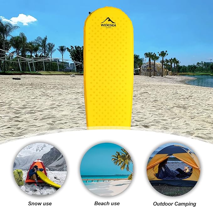 widesea Camping Inflatable Sleeping Pad Sleeping Pad for Camping Ultralight Backpacking pad, Sleeping Mat for Hiking, Traveling Outdoor Activities