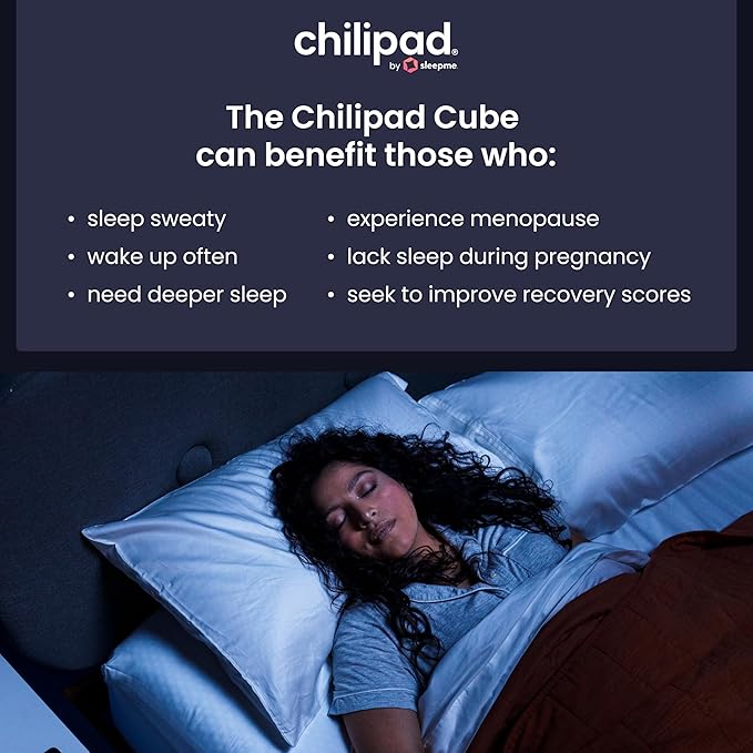 Chilipad Cube Bed Cooling System - Cooling & Heating Mattress Topper, Dual Zone Individual Bed Temperature, Cool Sleep Enhancement, Temp Range of 60-115°F, WE Queen Bedsize (60"W x 80"L), Model: CP514
