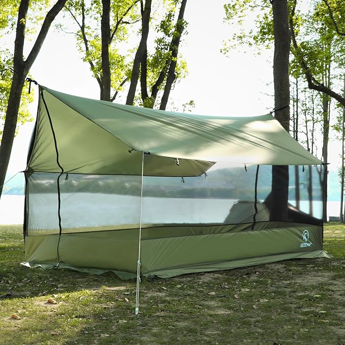REDCAMP Large Hammock Hot Tent with Stove Jack, Waterproof & Windproof Winter Wall Tent with Snow Skirt, Ultralight 4 Season Tents for Camping, Hiking, Bushcraft, Backpacking, Hunting