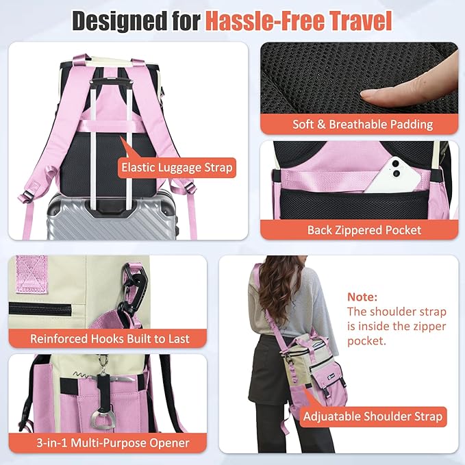 Backpack Cooler for Women, AYAMAYA Stylish 35 Cans Leakproof Soft Cooler Backpack, Waterproof Insulated Lunchbox Shoulder Bag Keeps Cold for Up to 18 Hours for Camping, Beach, Work, Picnic, Travel