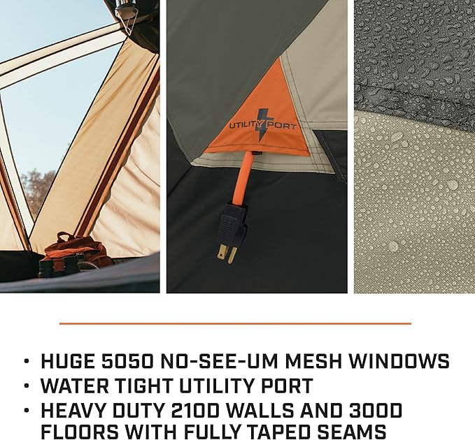 Bushnell Tent | Instant Pop Up 3P / 4P/ 6P / 8P Hub Style Tents | Best Pop Up Tent for Camping, Hiking, Family Camping, Hunting, Fishing, and Basecamp