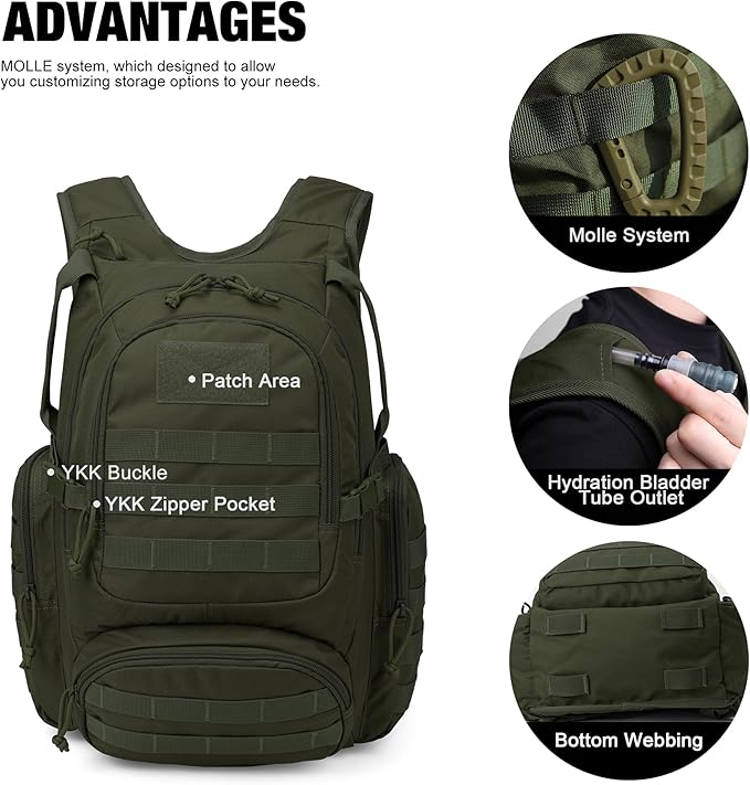 Mardingtop 25L Tactical Backpacks Molle Hiking daypacks for Camping Hiking Military Traveling Motorcycle