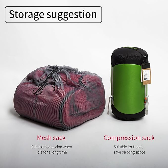 Ultra Dry Down Sleeping Bag - 10D 800FP, Thicken Winter, Ultralight Camping & Hiking, Backpacking Outdoor (Future II Lengthen)