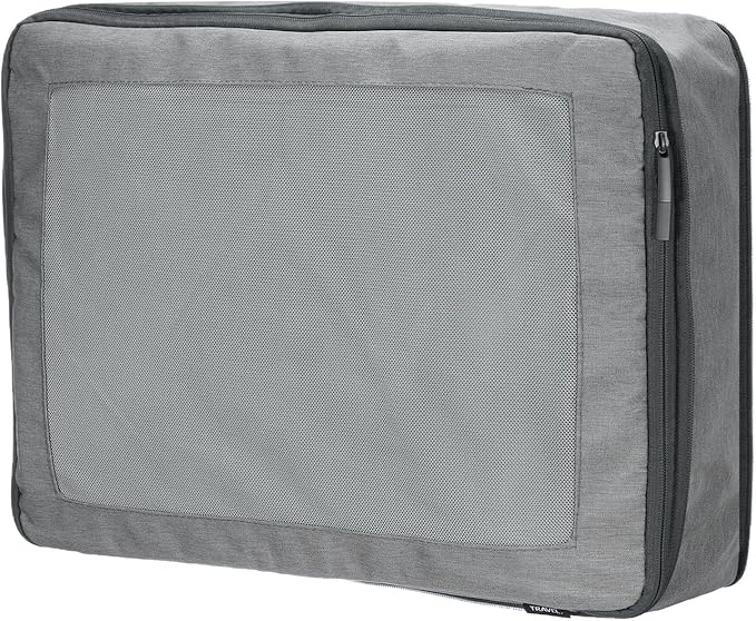 HARFINGTON Compression Packing Cube for Suitcases 45x34x13cm Lightweight Luggage Organizers Bag Travel Essentials Compression Bags for Carry on Suitcases, Grey