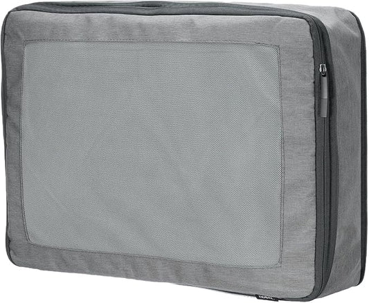 HARFINGTON Compression Packing Cube for Suitcases 45x34x13cm Lightweight Luggage Organizers Bag Travel Essentials Compression Bags for Carry on Suitcases, Grey
