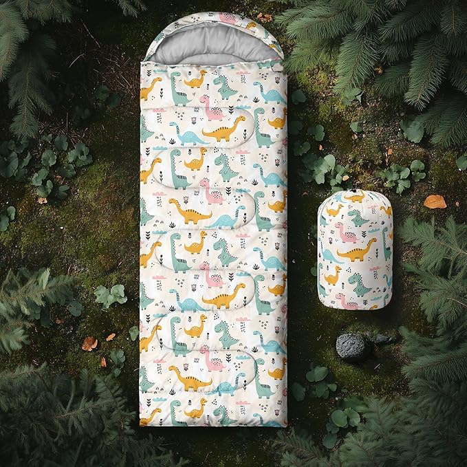 AILONEN Boys Sleeping Bag for Camping,Nautical Anchor,Lightweight & Waterproof,3 Season Warm & Cool Weather,Navy Blue Sleeping Bags for Kids Men Travelling,Outdoors