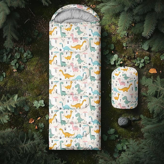 AILONEN Boys Sleeping Bag for Camping,Nautical Anchor,Lightweight & Waterproof,3 Season Warm & Cool Weather,Navy Blue Sleeping Bags for Kids Men Travelling,Outdoors