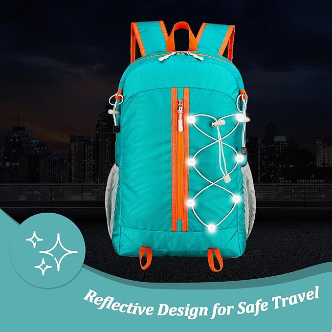Ultra Lightweight Packable Backpack Water Resistant for Travel Camping Outdoor, 25L, 5 Colors