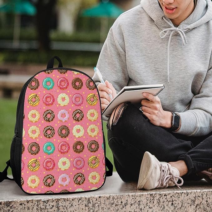 Casual Daypack Cute Pink Doughnut Donut Trekking Travel Hiking with Climbing Shoulder Bag, Shoulder Book Bags