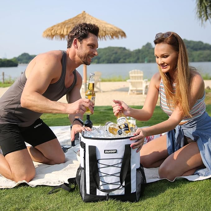 Cooler Backpack, 36 Cans Multifunctional Leakproof Cooler Backpack with Padded Top Handle, Mesh Pocket for Camping BBQ